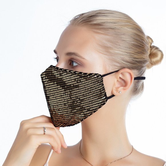 One Piece Cotton Face Masks with Elastic Ear Loops - Picture 5 of 6